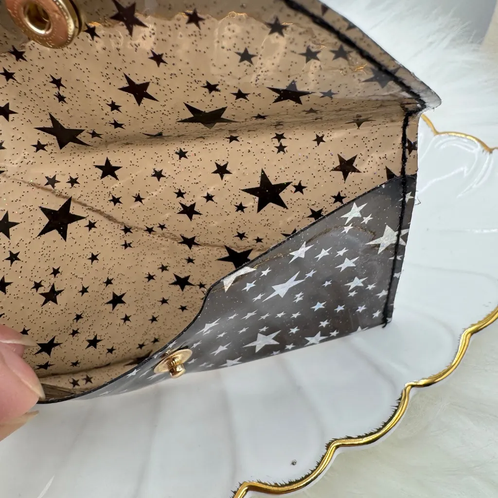 Starry Star Night Black Clear Card Case Wallet - Image 3