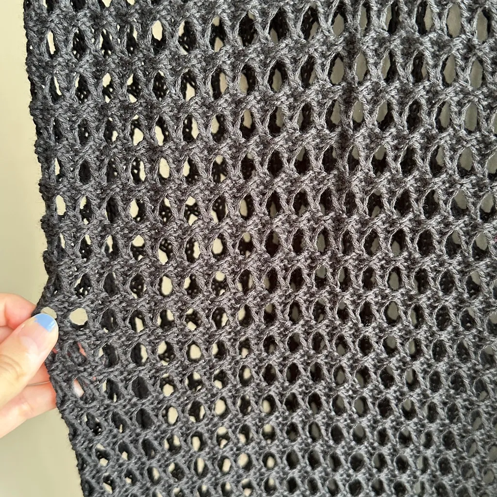 Black Crochet Beach Coverup, Maxi Dress, Size Medium/Large - Image 16