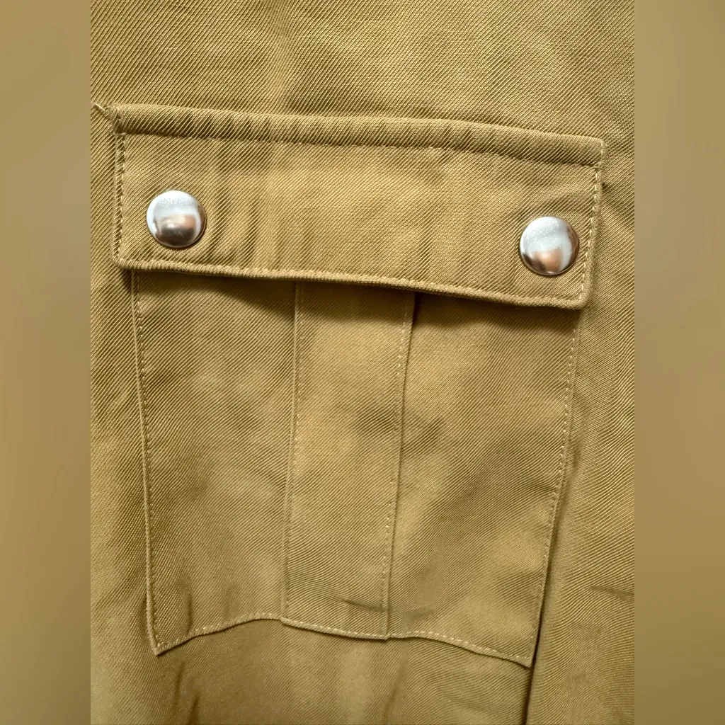 Nine West Utility Safari Jacket Tan Soft Peplum XL NO BELT - Image 6