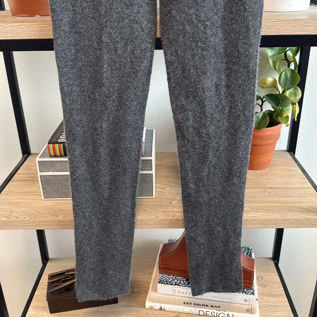 Johnstons 100% Cashmere High Rise Super Soft Gray Ankle Legging Pants, M Size M - Image 3