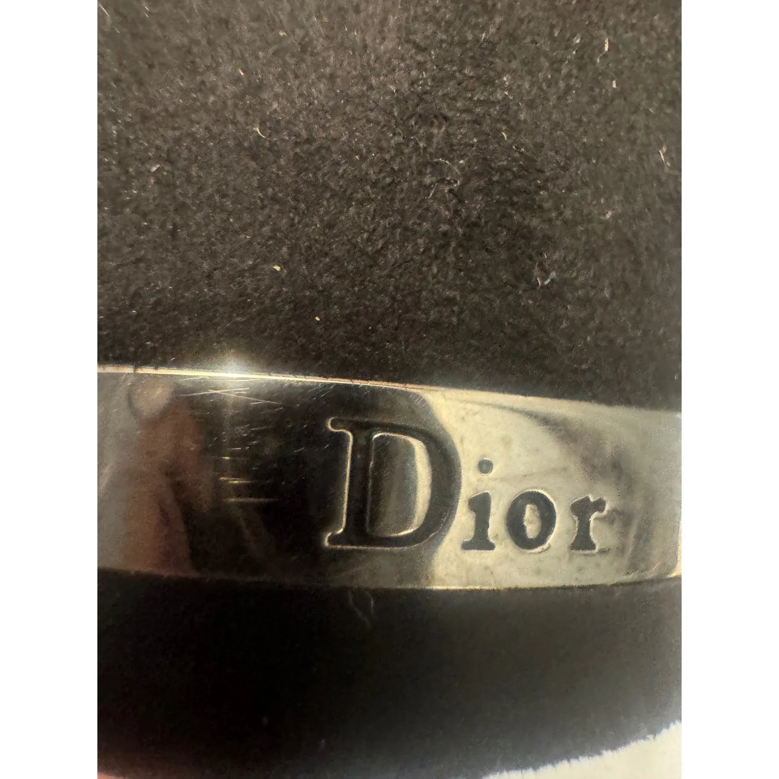 Dior‎ Paris Black Suede Leather Lace Up Open Toe Heels Women's Size 38.5 - Image 3