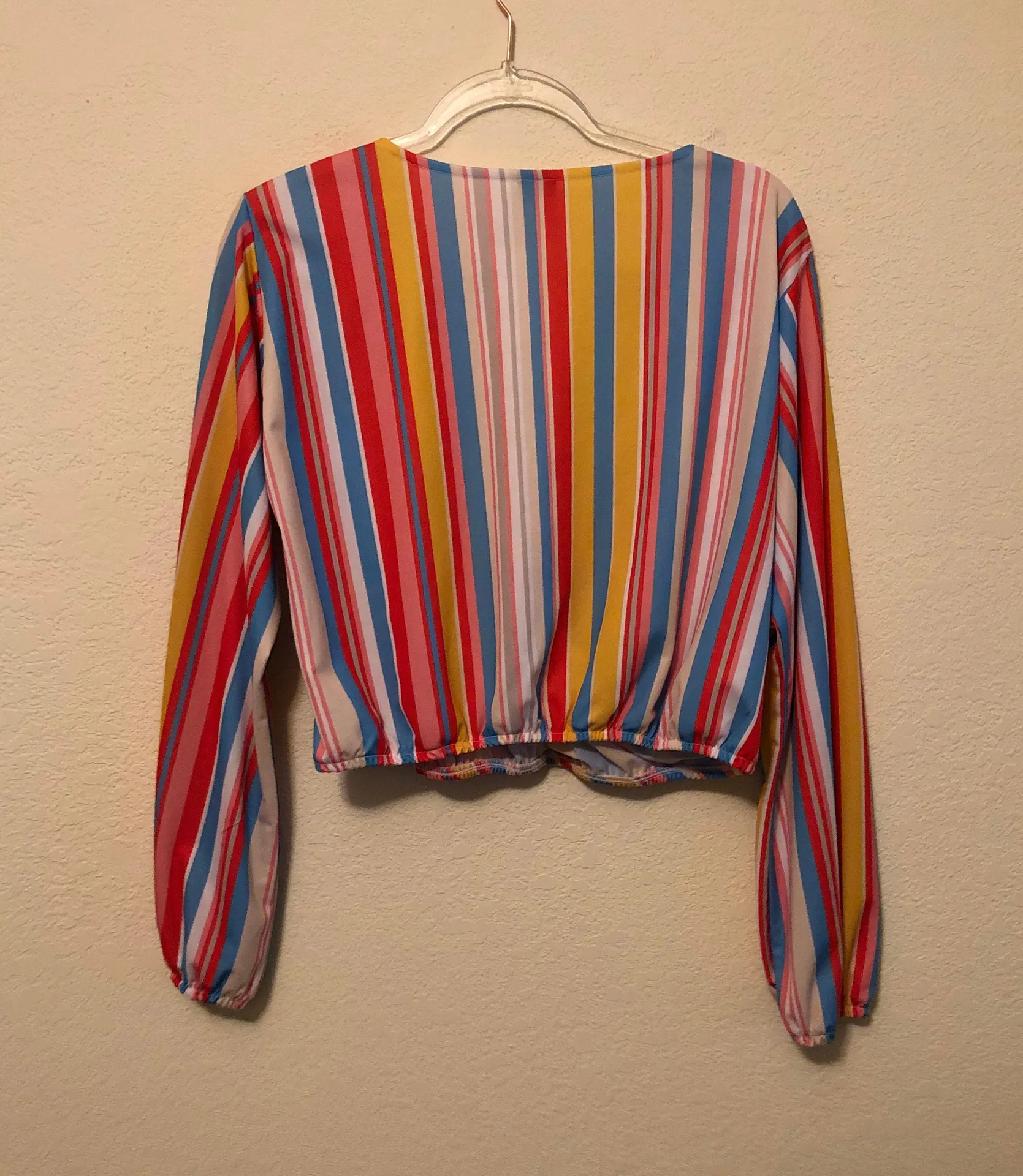 Multicolor Long Sleeve Crop Elastic Waist 14 - Image 3