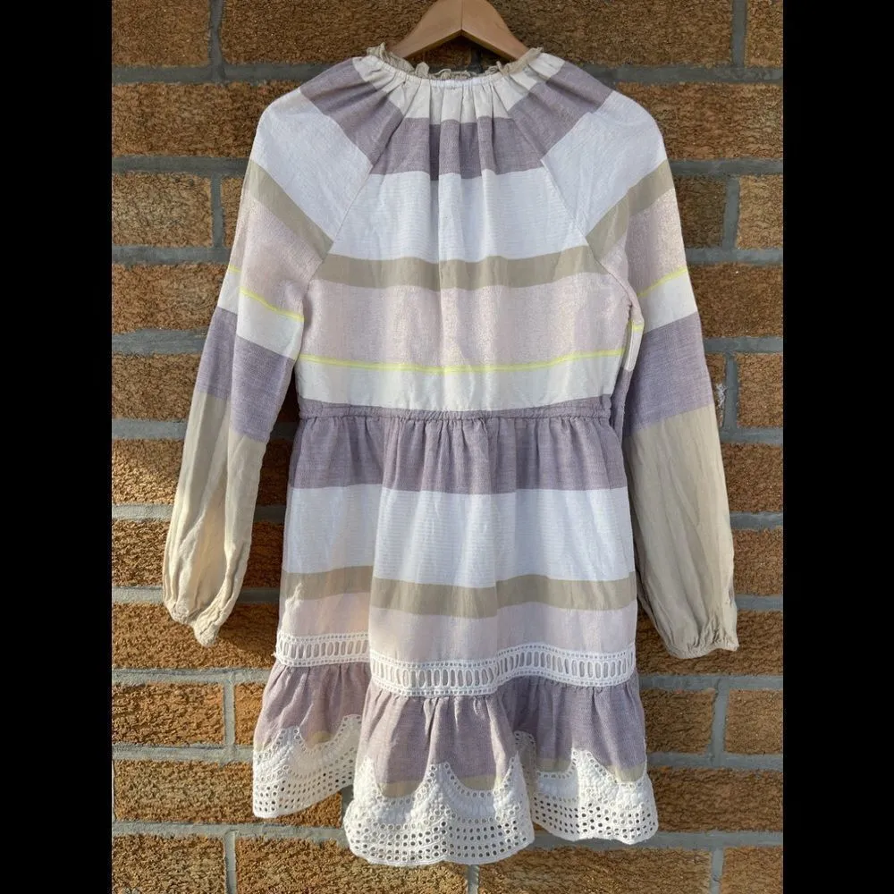 Hemant & Nandita Mana Embroidered Dress Sz small Tan - Image 10