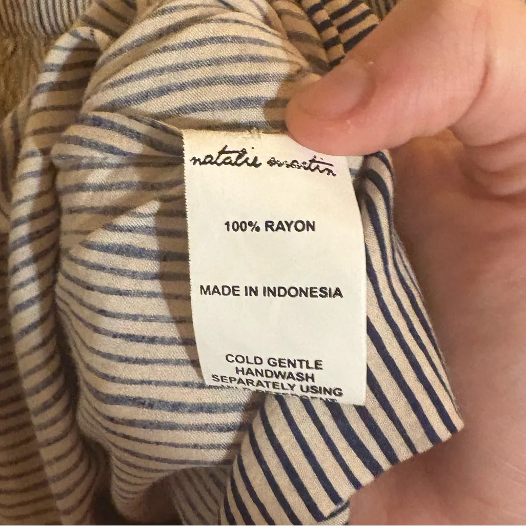 Natalie Martin navy & cream striped blouse - Image 5