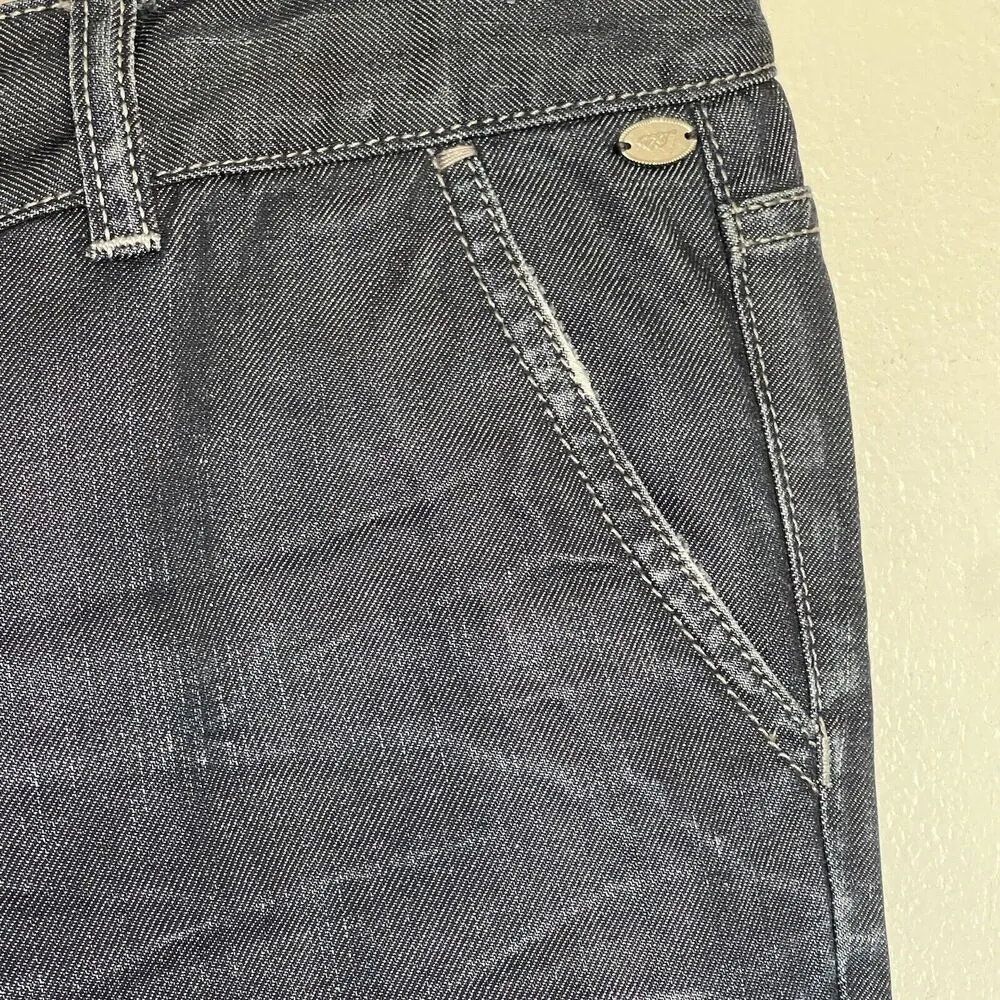 ELIE TAHARI Womens Jeans Sz 10 Dark Mid Rise Wash Pockets Rodeo Western Country - Image 4