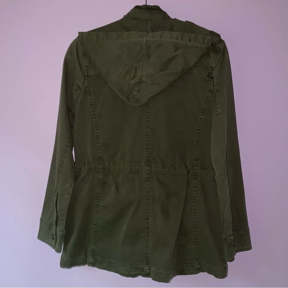 Lucky Brand M Cargo Utility Coat Green Hooded Jacket - Image 7