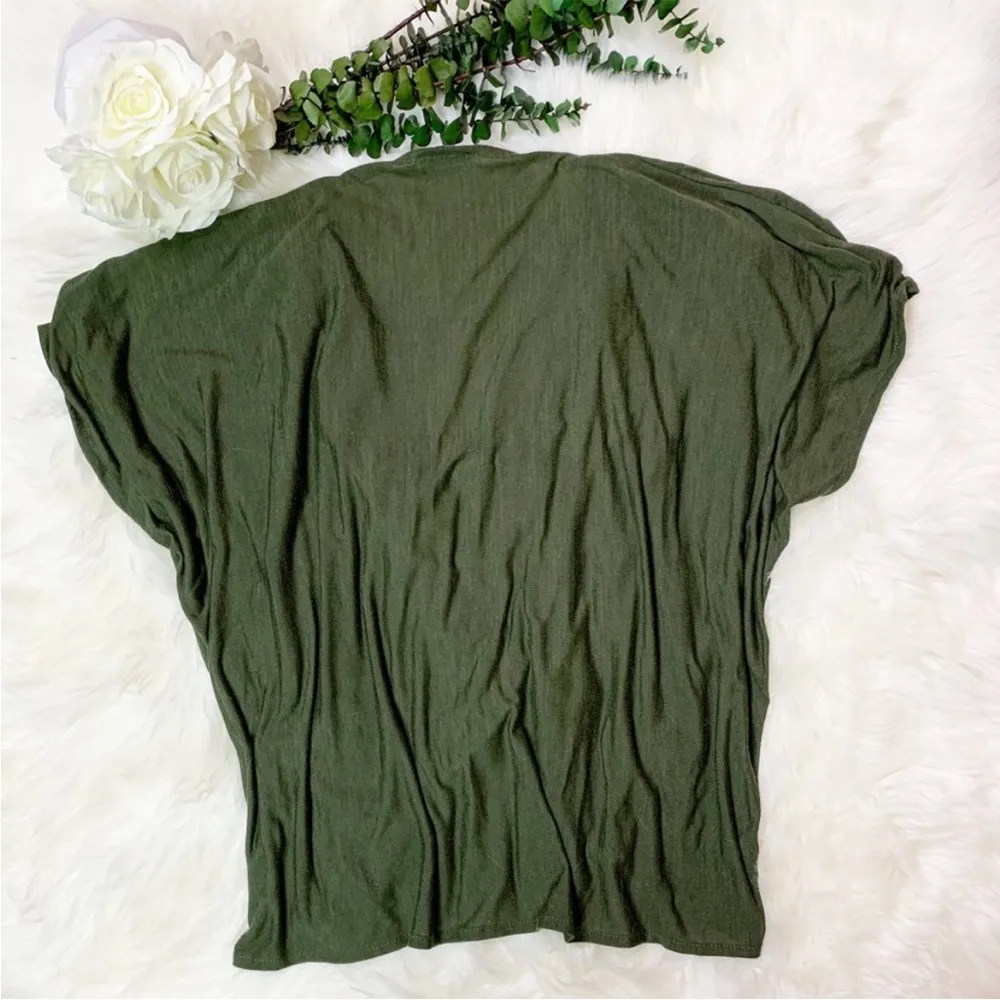 Anthropologie Saturday Sunday One Size Olive Green Slouchy Wrap Top - Image 2