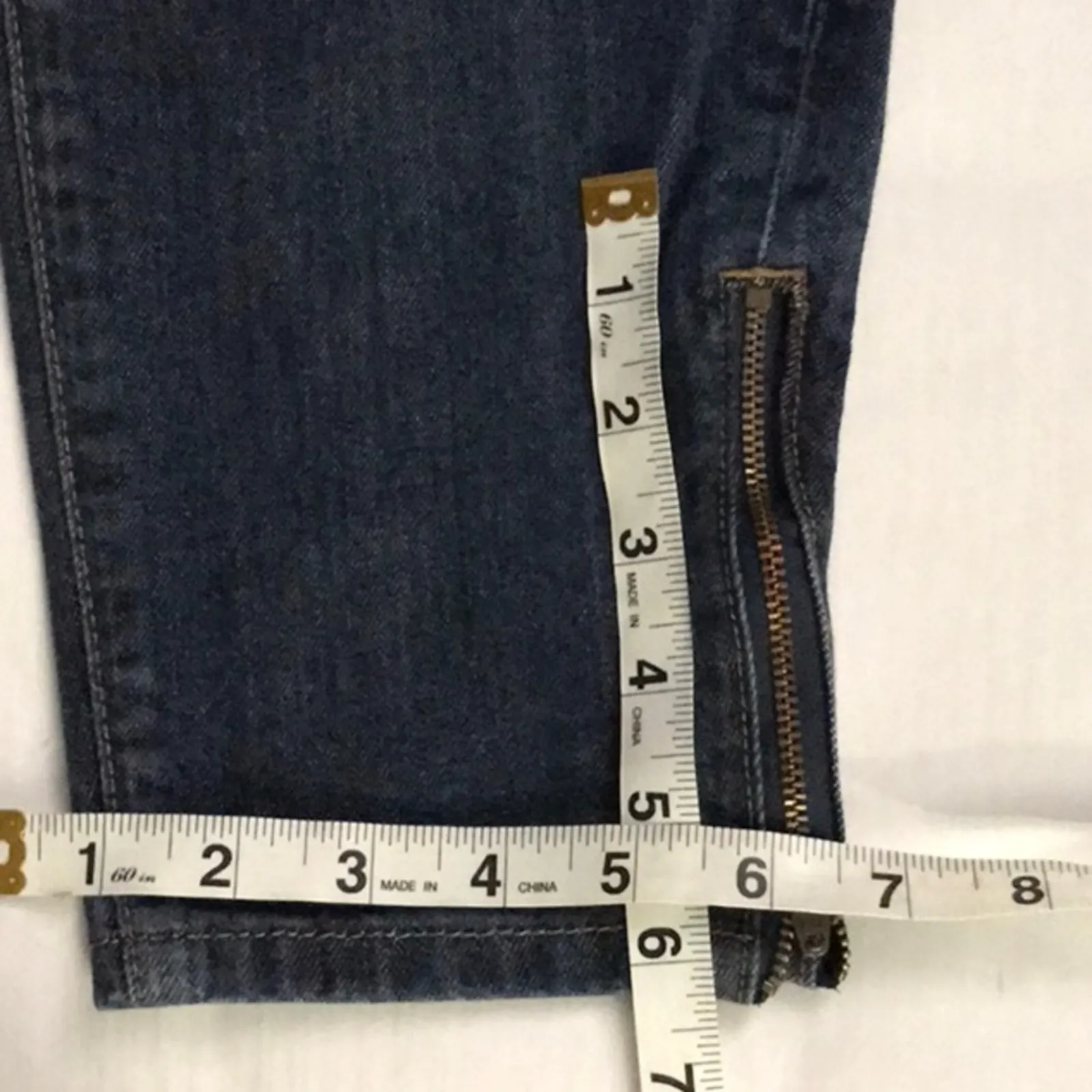 Boden Blue Denim Capri Pants Zip Ankle US 10R Casual Preppy Classic Blokecore Size 10 - Image 6