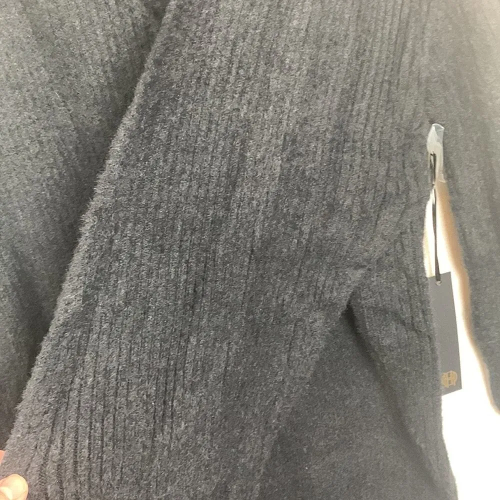 House of Harlow x revolve womens large wool sweater wrap dress black alpaca long - Image 15