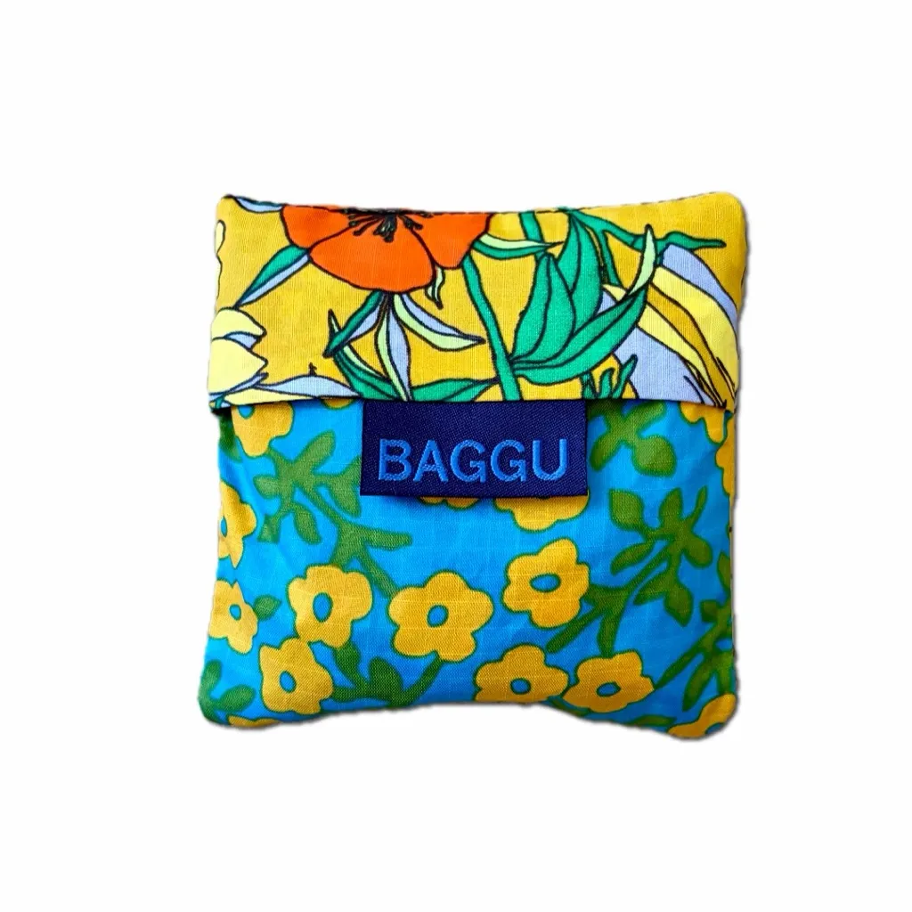 BAGGU Baby Baggu Patchwork Floral Print - DEADSTOCK - EUC Folds to 4x4in RARE - Image 5