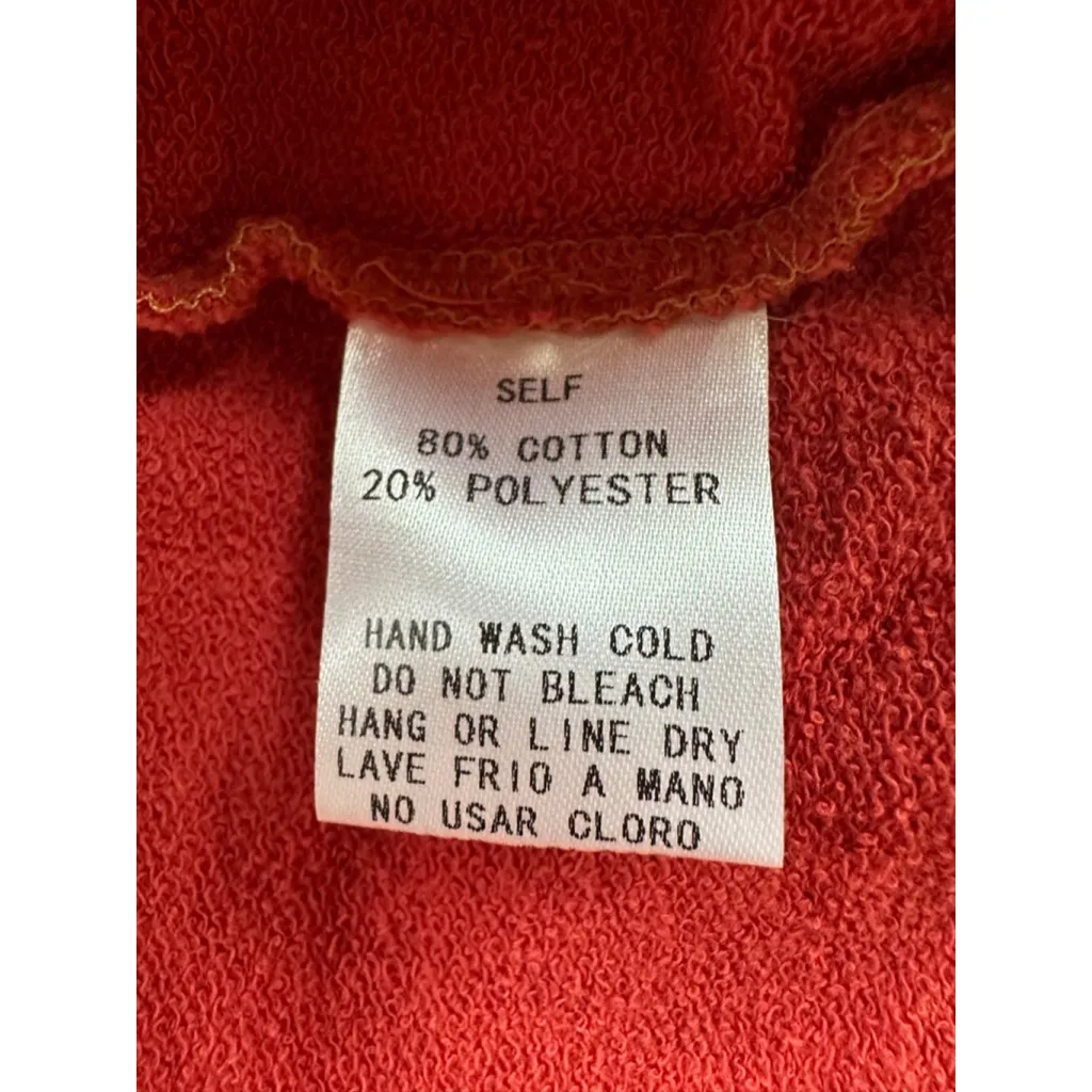 easel  Oversized Wild Leopard Print Patch Terry Knit Boho Red - Image 5