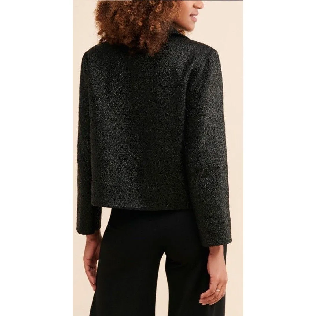 Hutch Black Foil Moto Jacket XS Anthropologie NWT $215 - Image 2