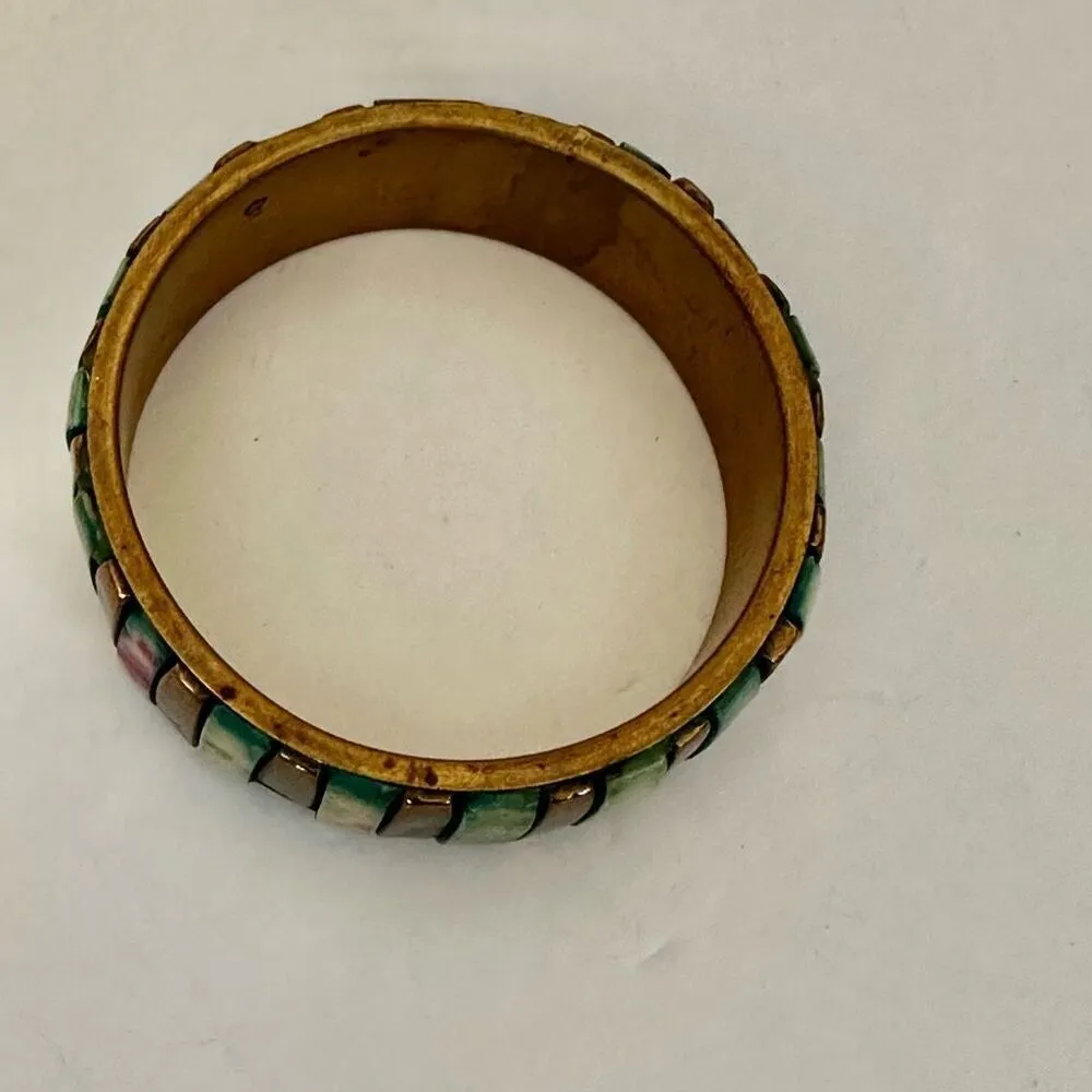Brass inlay bangle bracelet - Image 6