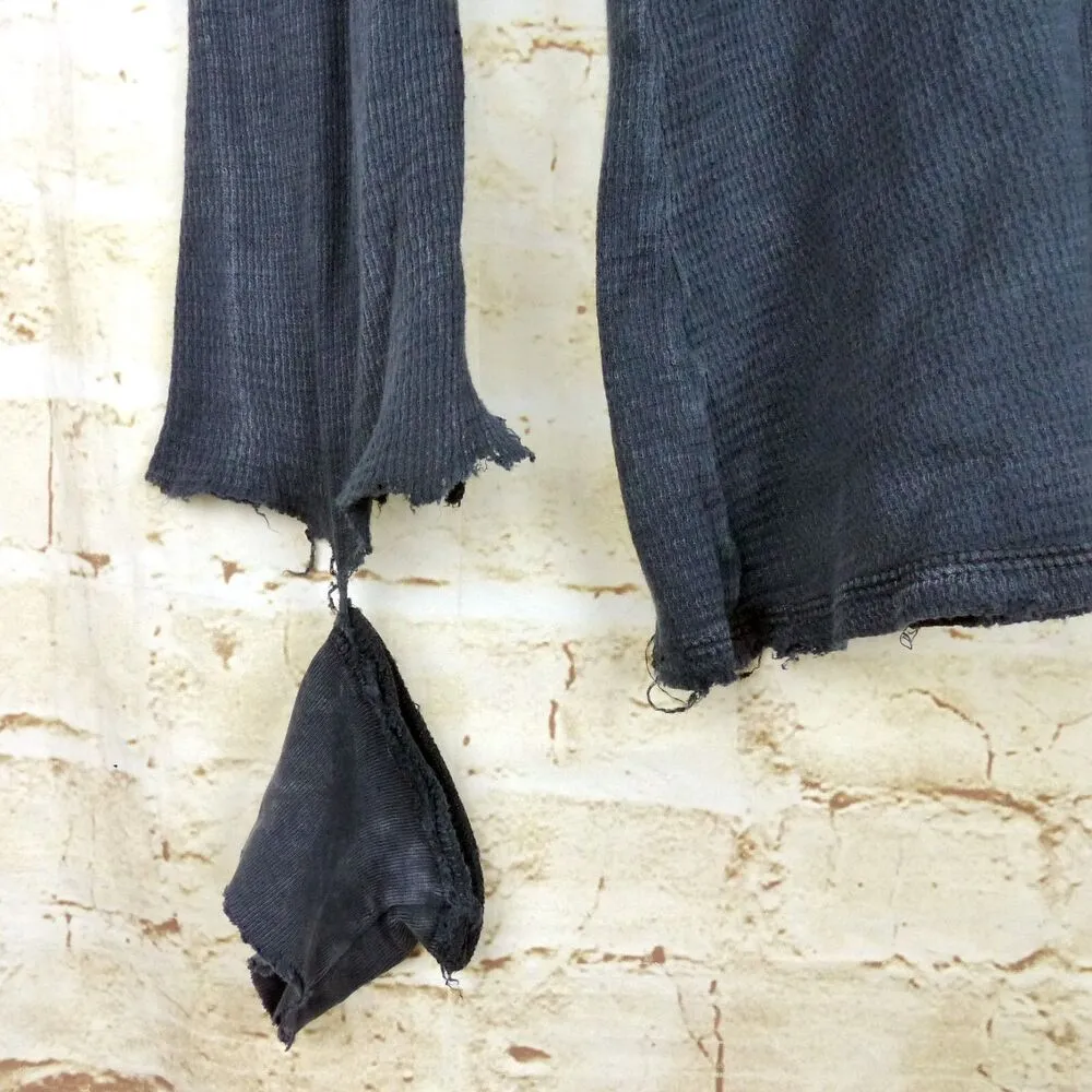 VTG Sinful Affliction Thermal Waffle Top Women M Black Destroyed Bird Tattoo Y2K Size M - Image 9