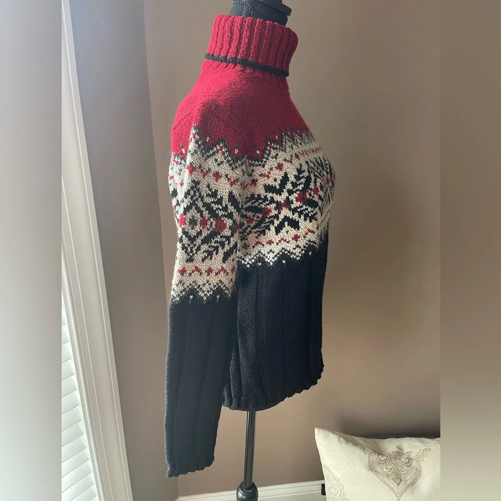 Kathy Ireland Women’s Turtleneck Ski Sweater Size Medium - Image 4