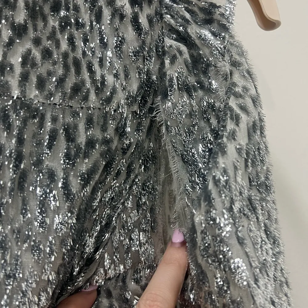 FLAWED Ba&sh Silver Dalla Blouse Size Large $295 - Image 6