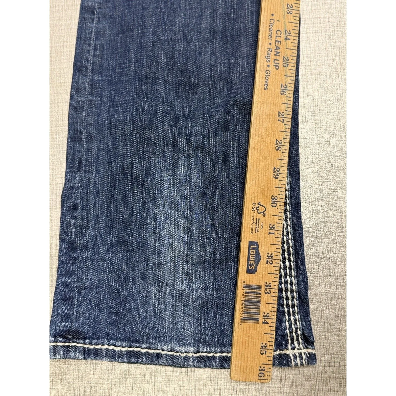 Rock and Roll Cowgirl Riding Jeans White Stitch 26x38 Western Bootcut Denim Blue Size 26 - Image 5