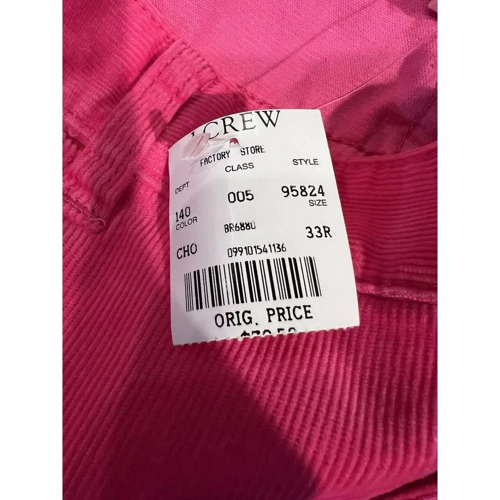 NWT‎ J. Crew Pants Womens Size 33R Hot Pink City Fit Corduroy Matchstick Skinny - Image 8