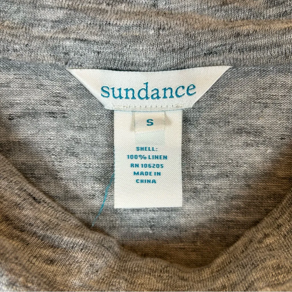Sundance Women's Gray 100% Linen Long Sleeve Cowl Neck Top‎ Small - Image 3