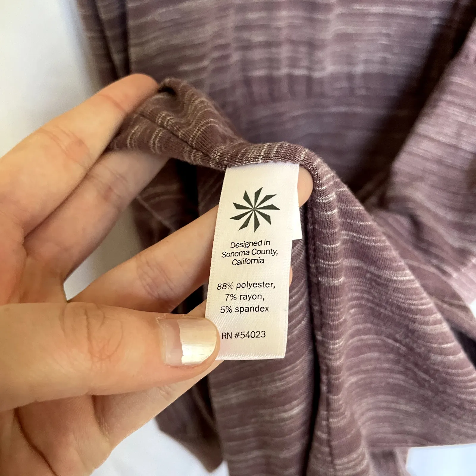 Athleta heathered purple maternity dress women's size medium long sleeves - Image 7