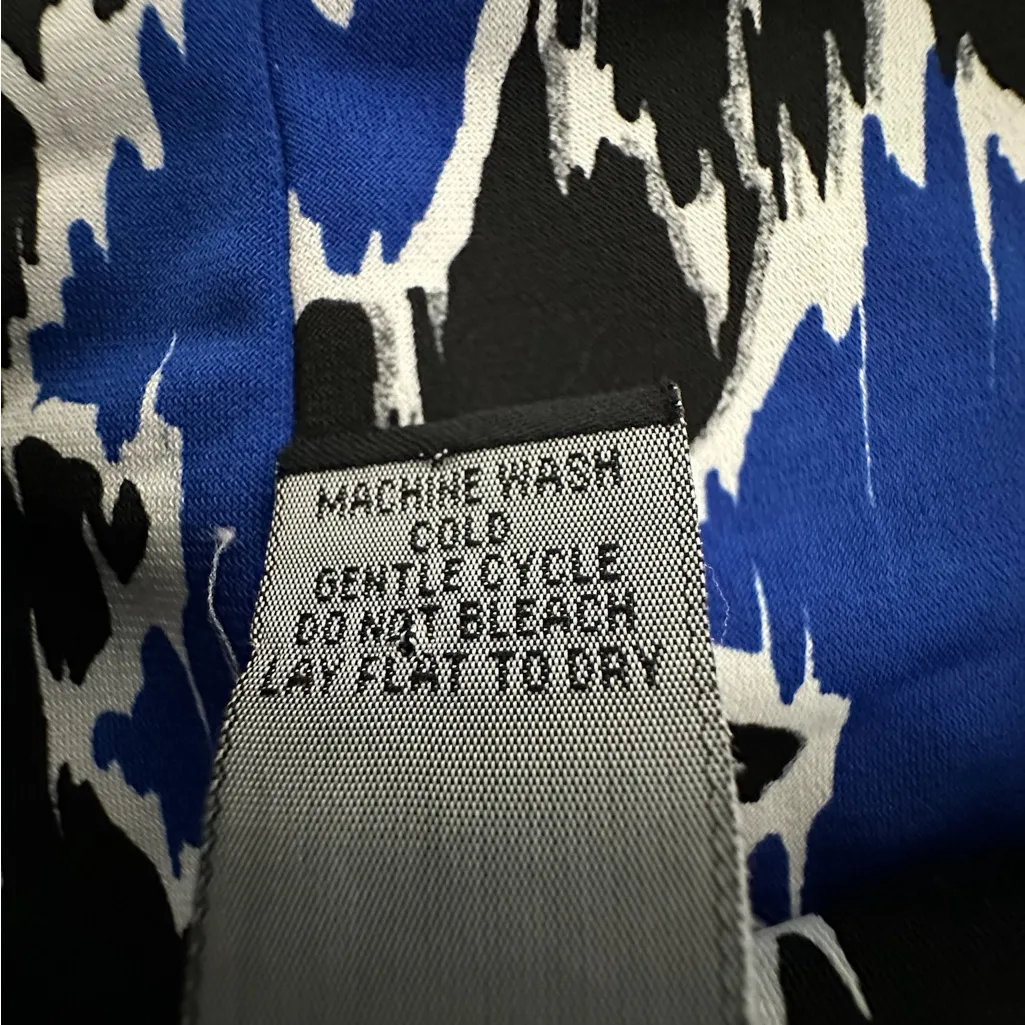 Carole Little Blue Black Ikat Maxi Skirt Size Small Bohemian Travel Graphic - Image 5