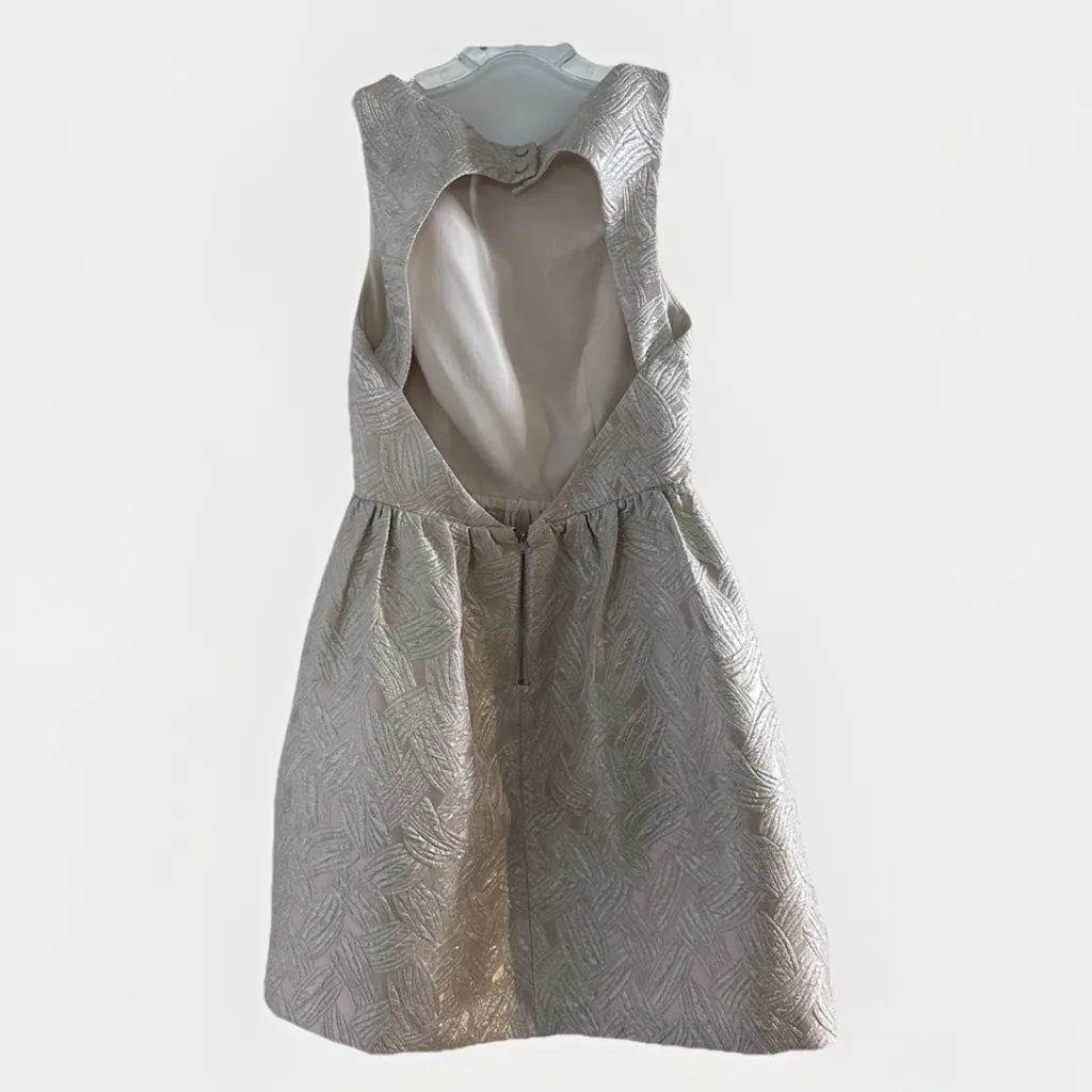 The Letter Anthropology Womens Fit Flare Dress Gold 20% Metallic sleeveless XS‎ - Image 4