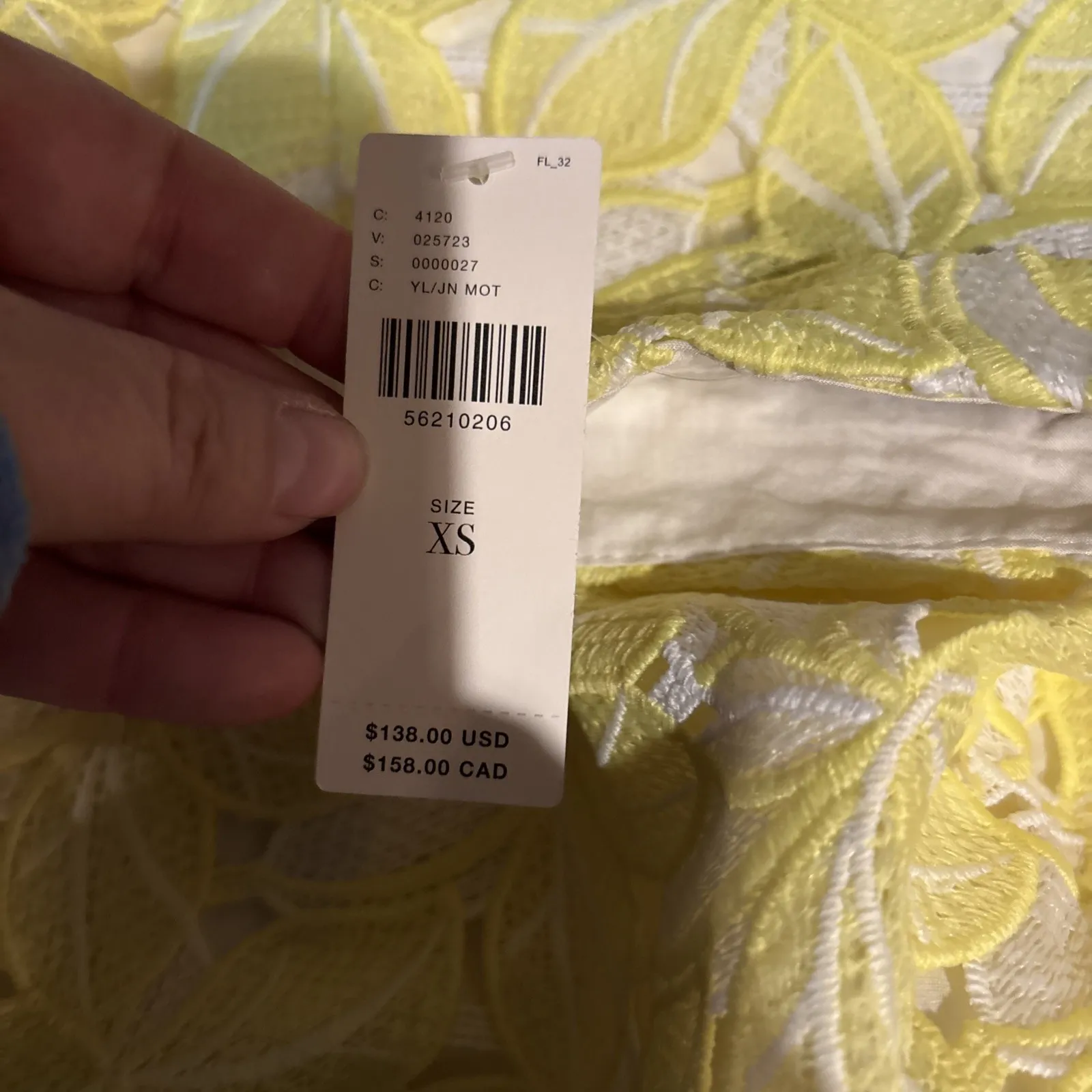 NWT Anthropologie Sunday in Brooklyn Overlay‎ Maxi Floral Skirt yellow white XS - Image 6