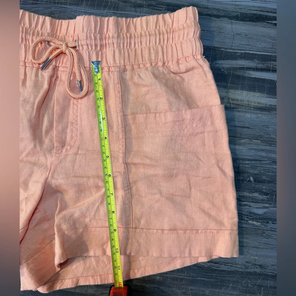 Athleta Shorts Cabo Linen 4” Gray 100% Linen Pull On‎ Drawstring Closure Size 10 - Image 8