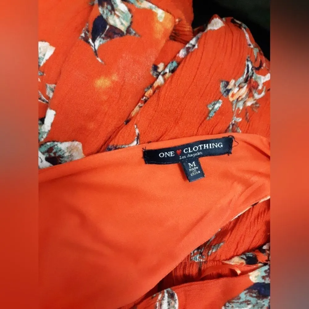 One Clothing orange floral romper - Image 2