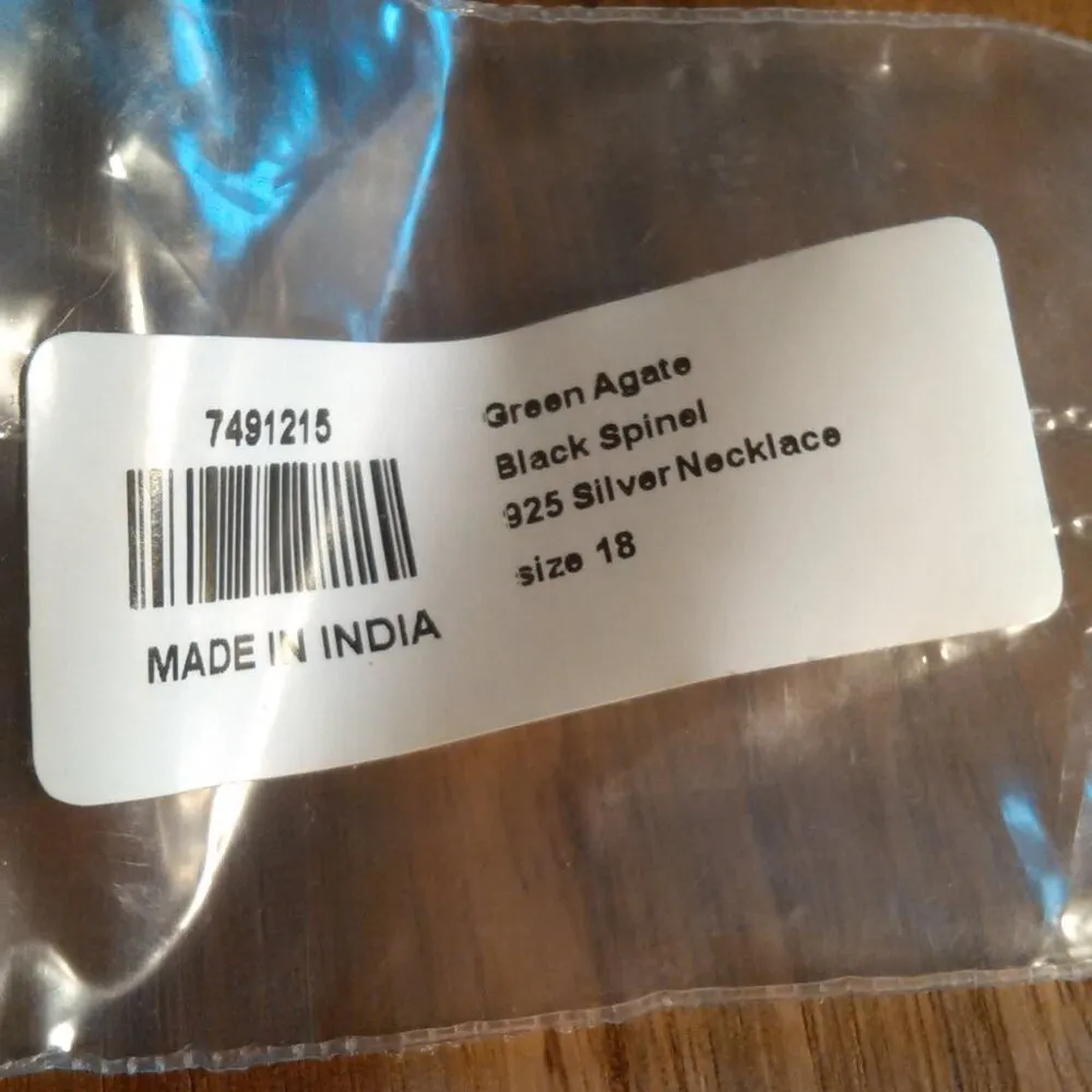 Green Agate and Thai Spinel Sterling Silver Necklace - Image 11