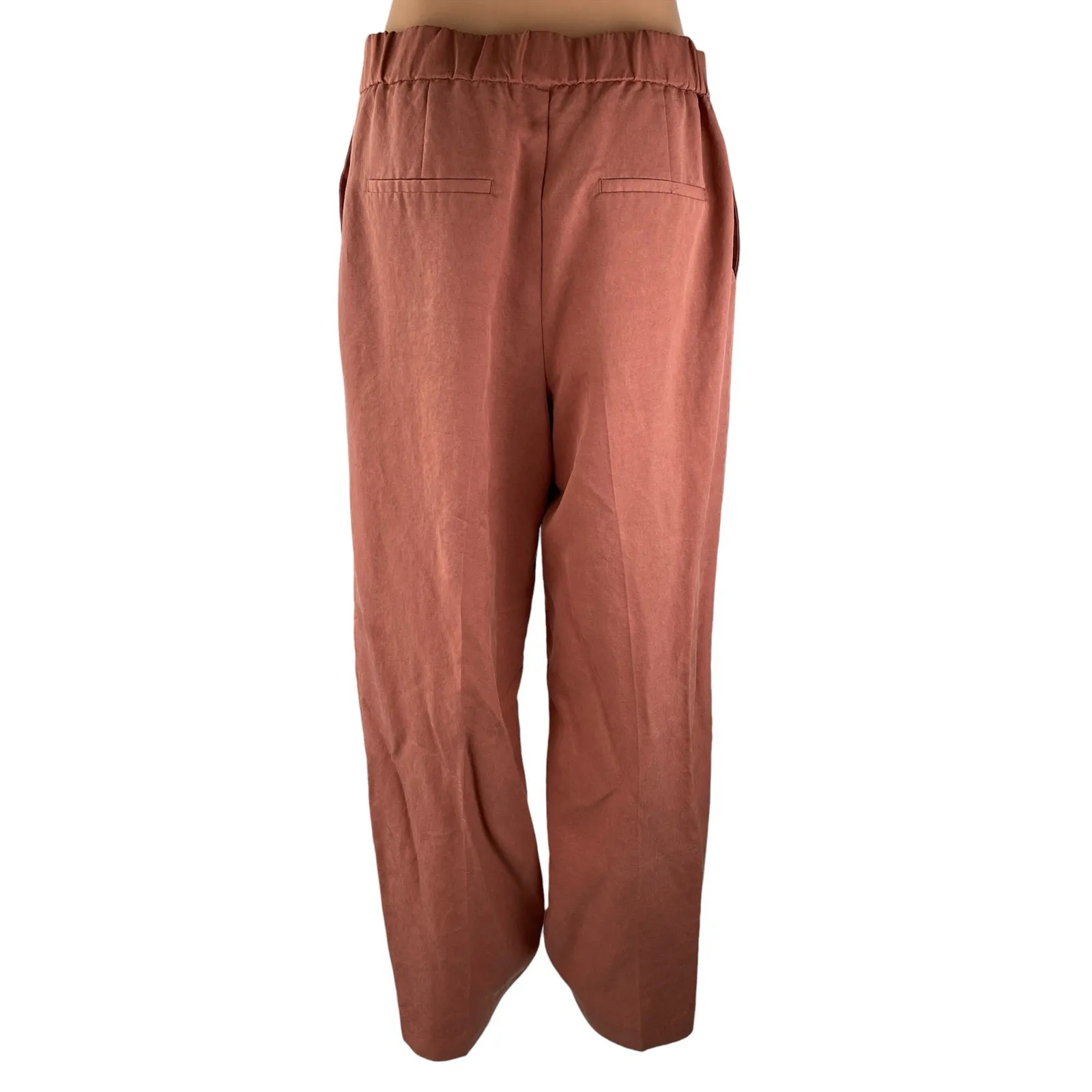 NEW Zara Womens Brown High Rise Wide Leg Straight Baggy Trousers Pants Size M - Image 2