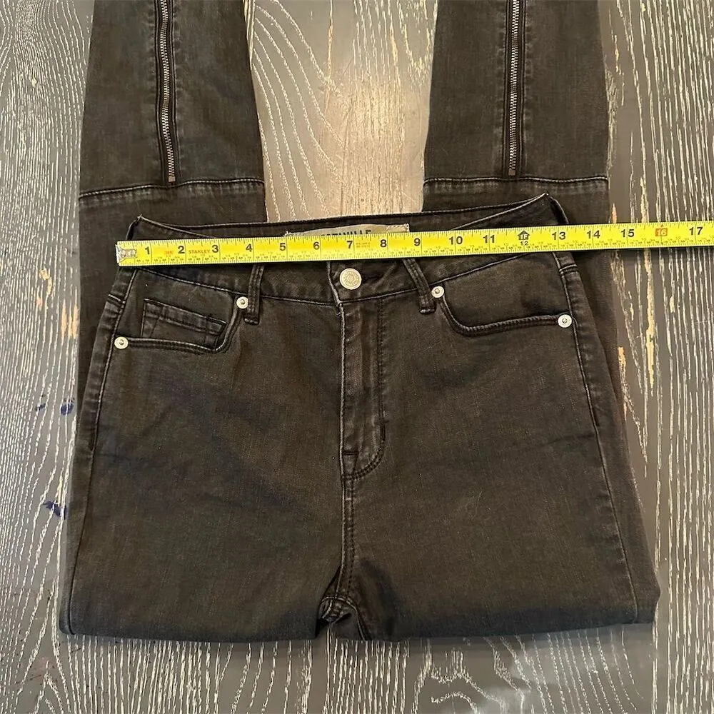 MELVILLE Women's Skinny Jeans Stretch Black Size 26 Zip Closure - Image 5