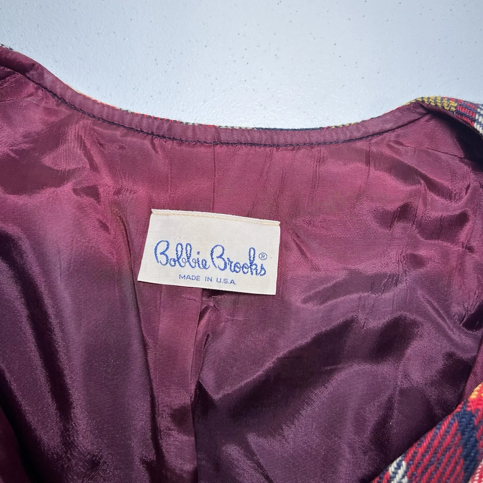 Bobbie Brooks‎ Vintage Plaid Waistcoat Vest For Women Red Size L - Image 5