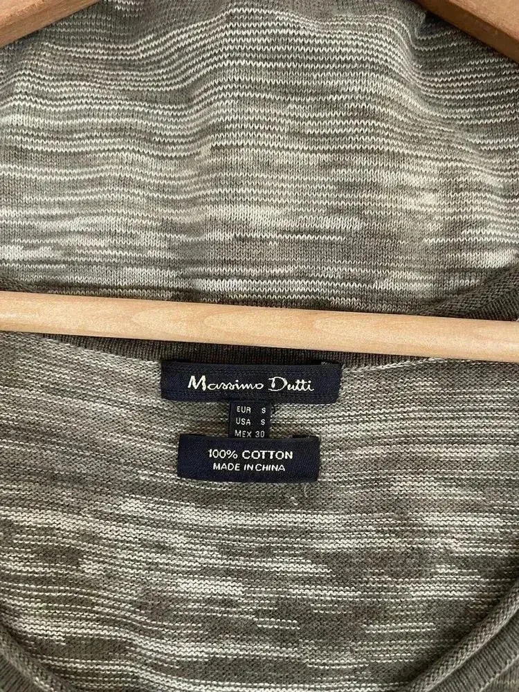 Massimo Dutti Knit Sleeveless Green Striped Stretch Midi Dress Size Small - Image 3