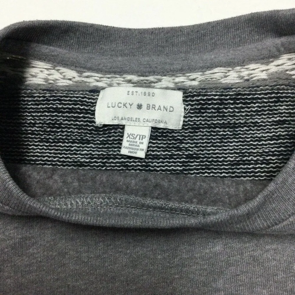 Lucky Brand Sweatshirt Womens Gray Size XS Sweater Knit Back Detail - Image 2
