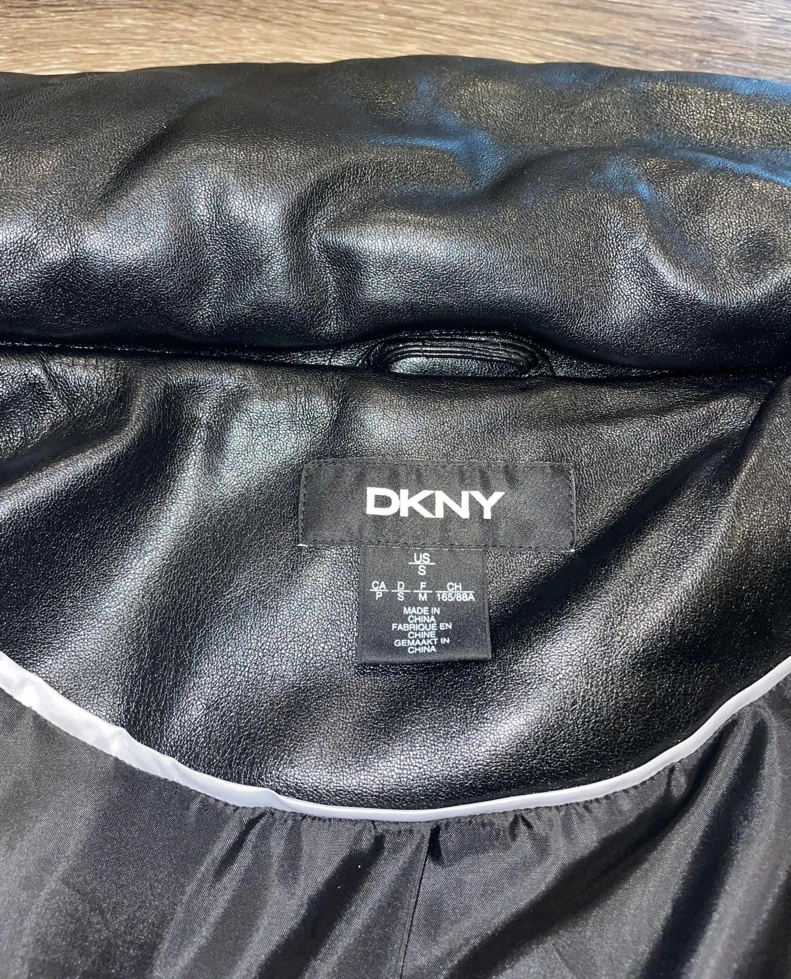 DKNY Faux-Leather Puffer Coat - Image 5