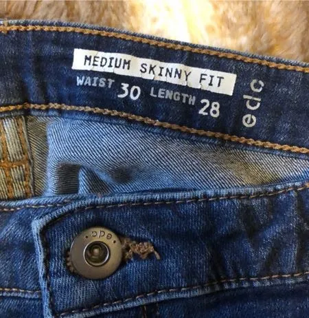 High Waisted Sporty Stripe Skinny Jeans Blue Size 30 - Image 3