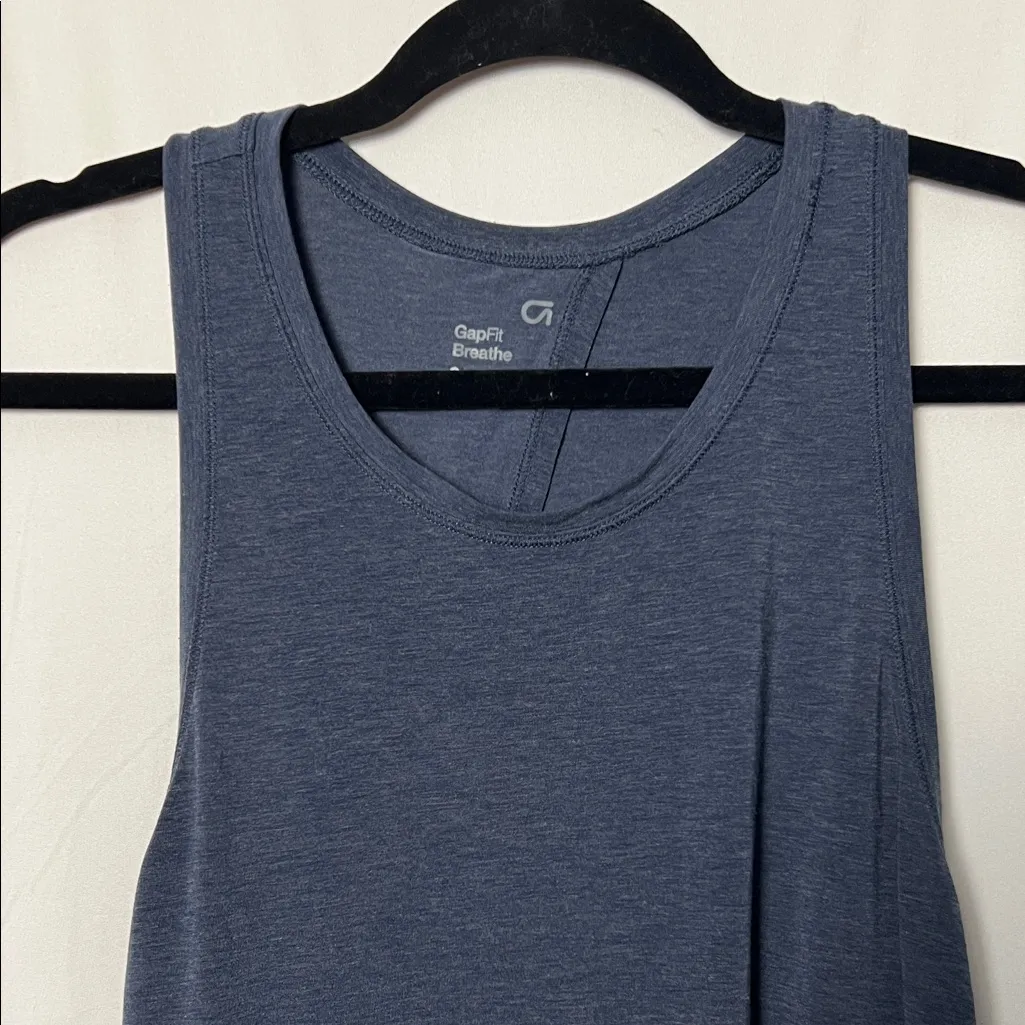 GAP Fit Breathe Dark Blue Tie Back Tank Top Size Small - Image 3