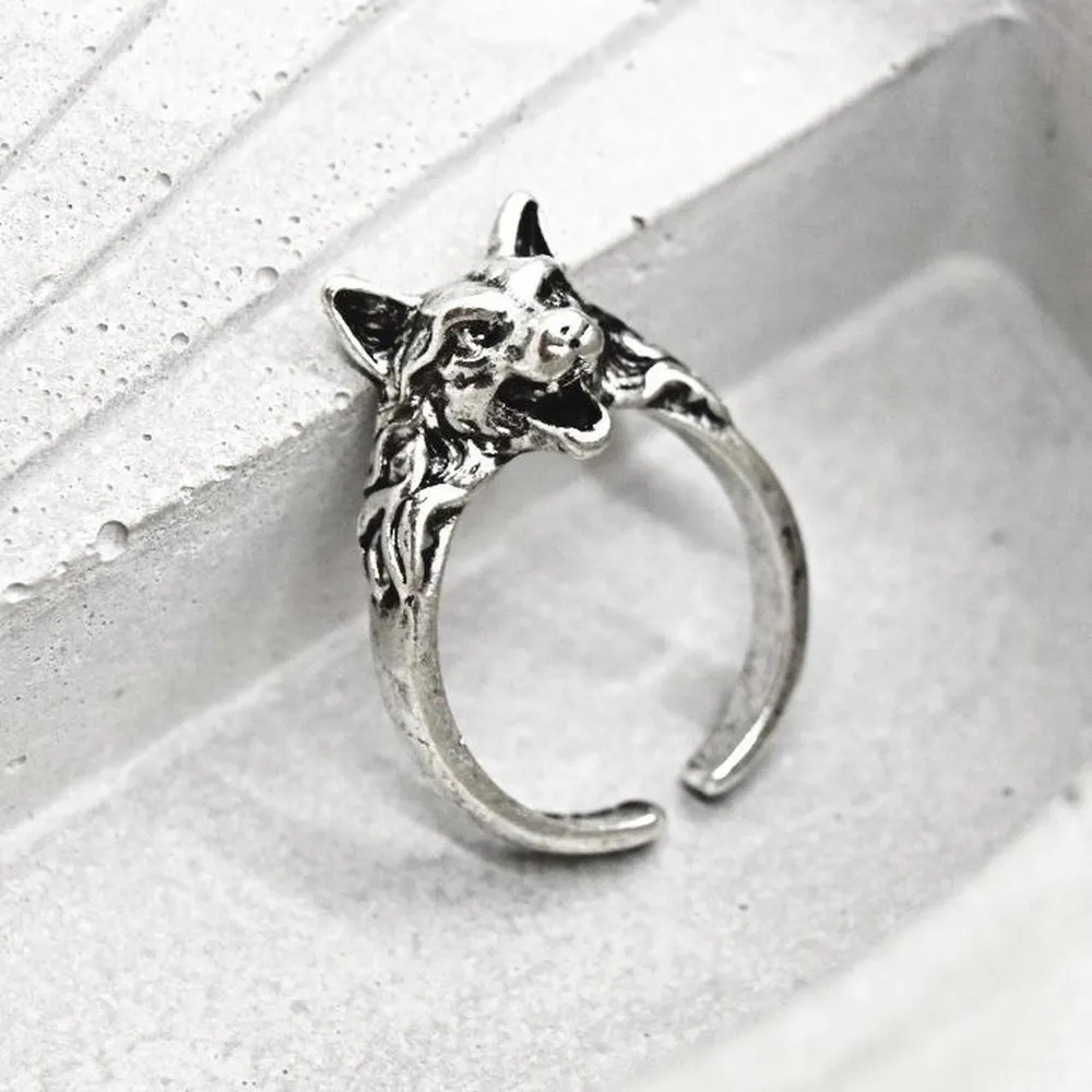 Wolf Head Ring Silver - Image 3