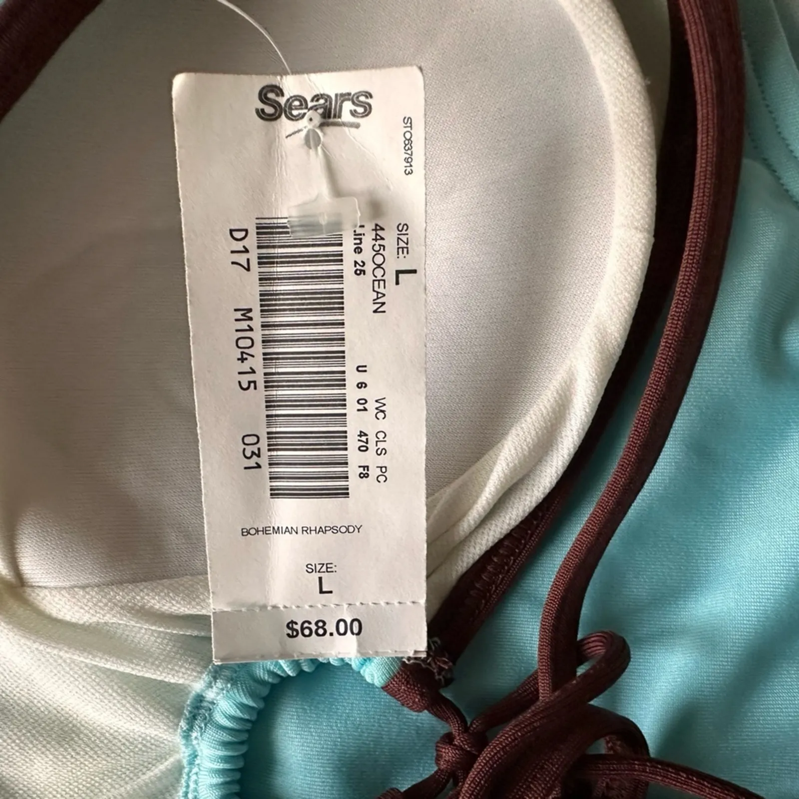 Vintage Y2K Sears Baby Blue Halter One - Image 3