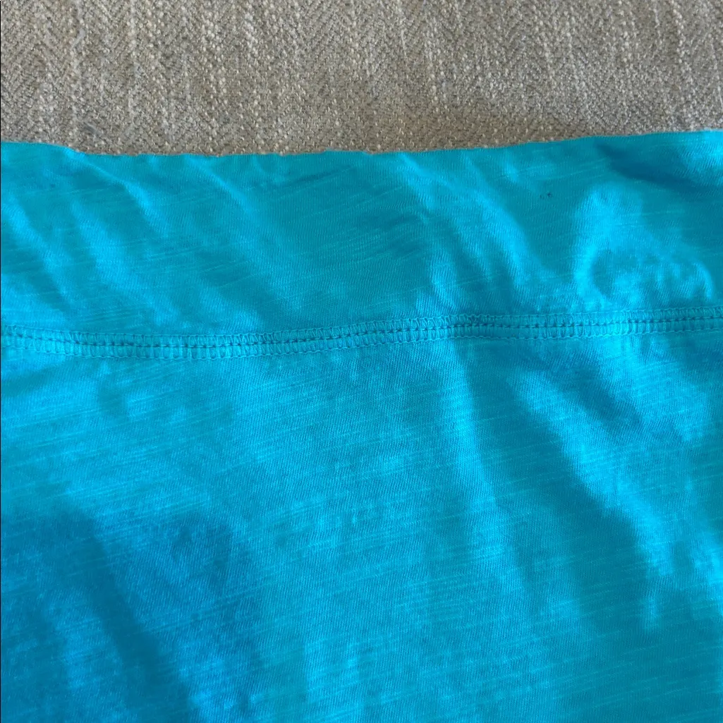 Fresh Produce bright turquoise cotton flared midi skirt size XL USA made chic - Image 7