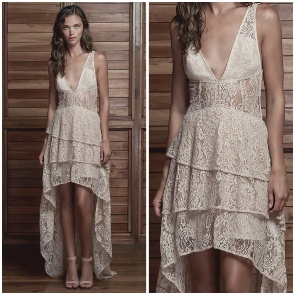 💕TJD THE JETSET DIARIES💕 The Resort Lace Maxi Dress ~ Nude XS - Image 4