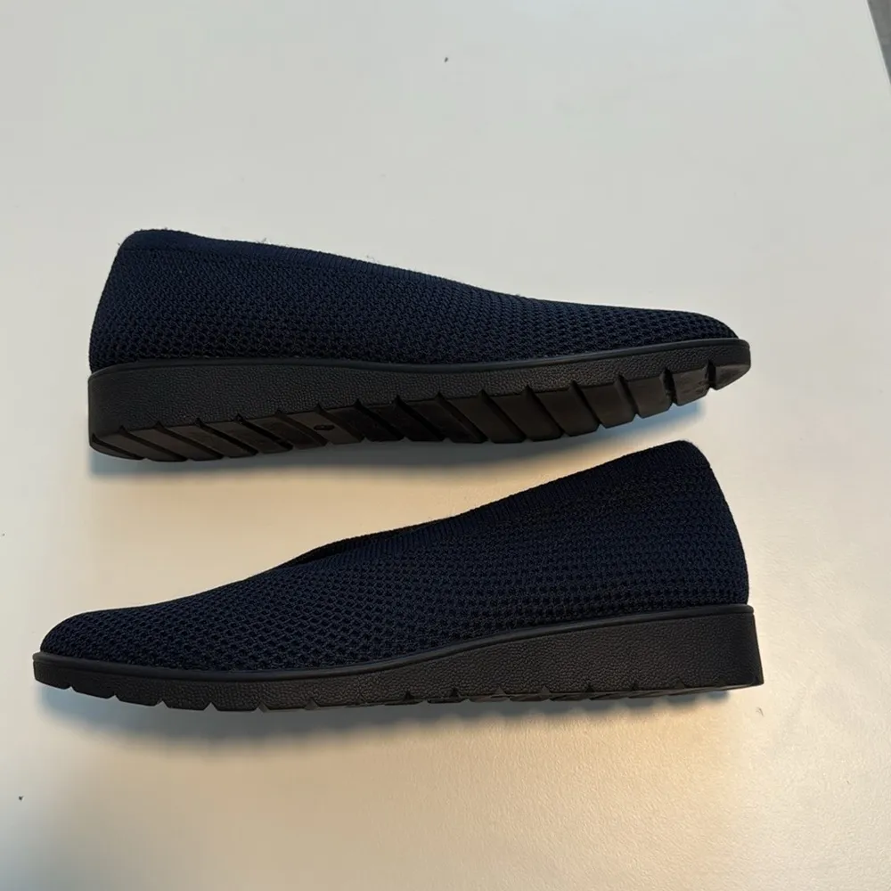 Eileen Fisher Heaven Stretch Knit Wedge Mesh Shoes Ballet Flats Navy Size 6.5 - Image 4