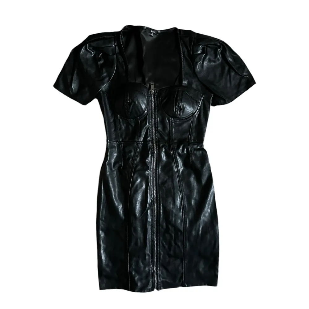 Blashe Womens Size Small Black Leather Mini Dress - Image 7