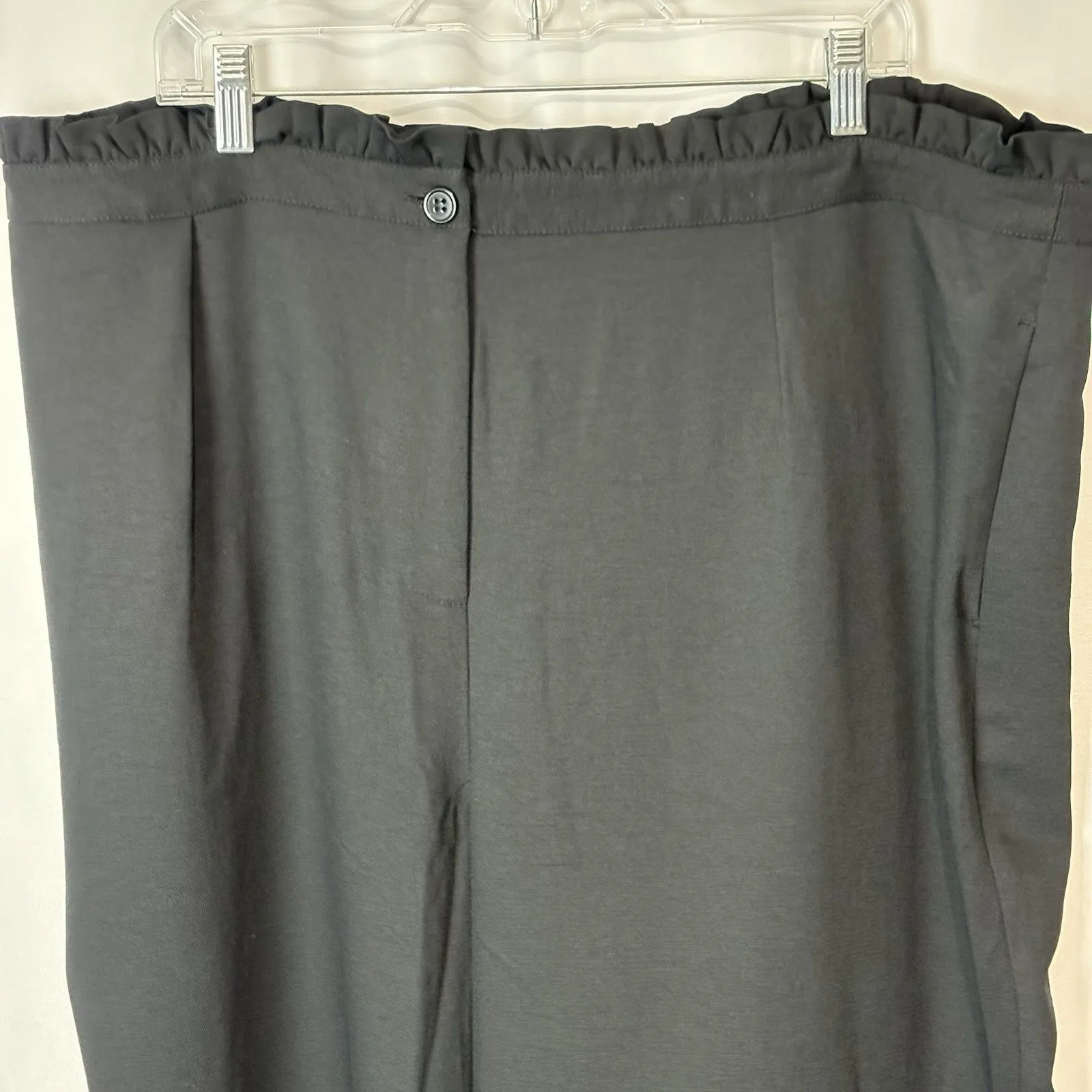 NWT City Chic Black Frill Waist Pants Size XL/22 High Rise Wide Leg Work Office - Image 5