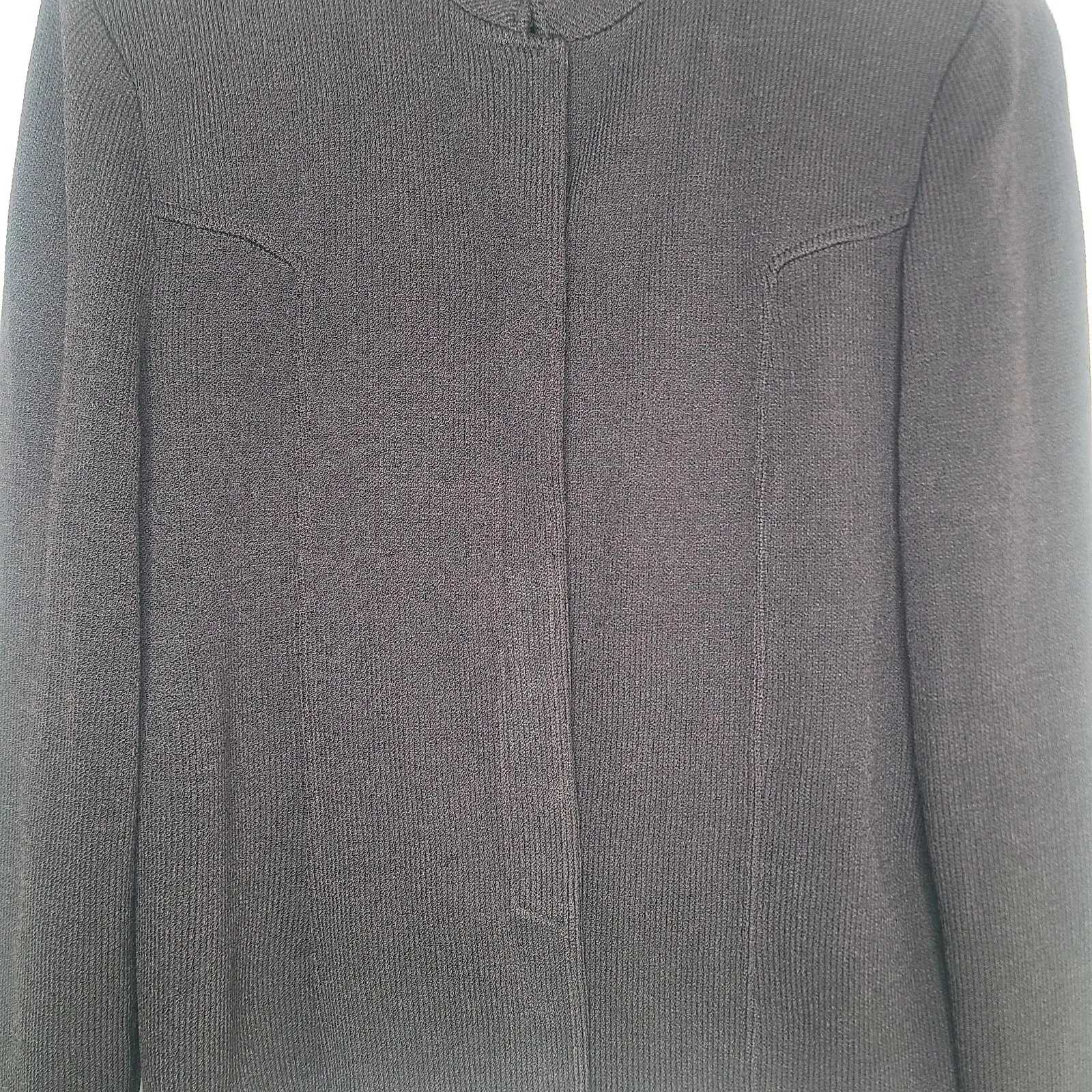 St. John Collection Women's Brown Long Sleeve Button Front Jacket Size 14 Knit - Image 2