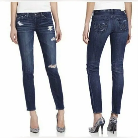 AG The Stilt Cigarette Leg Jeans 7 Years Destroy - Image 2