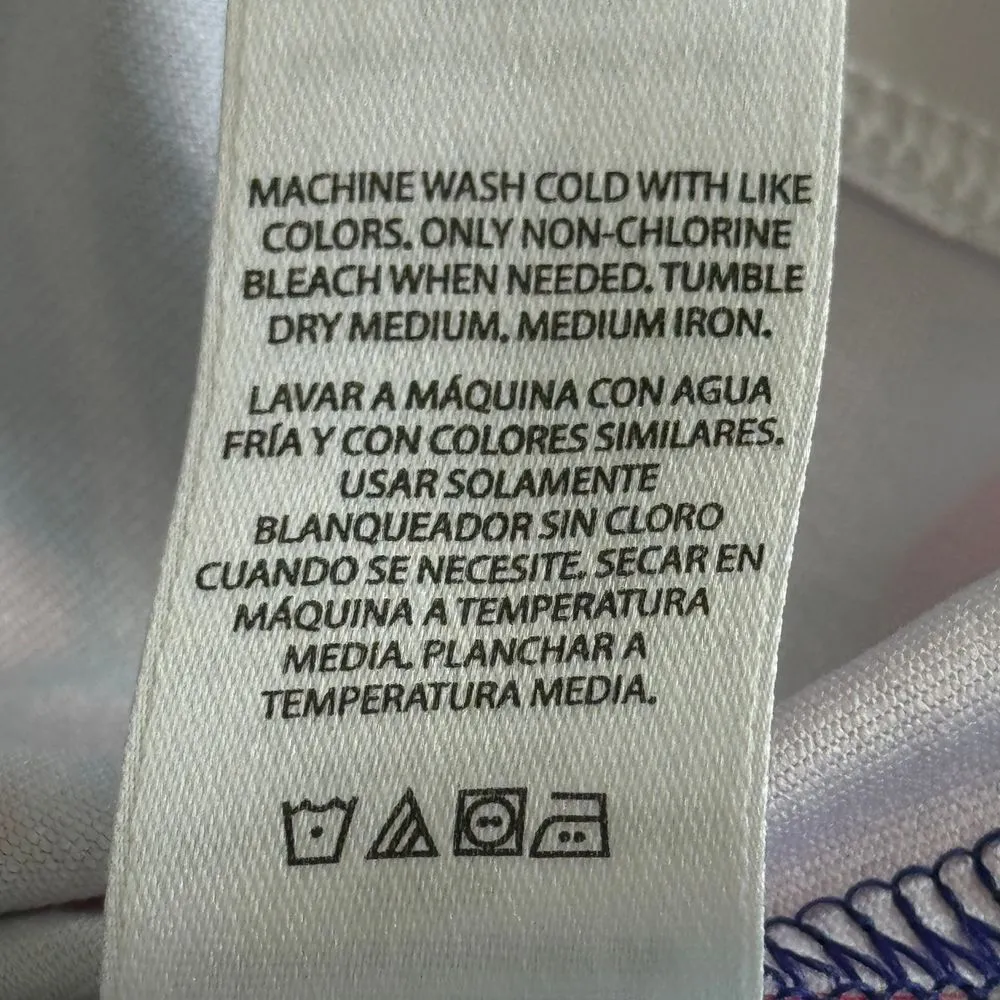 Avia Athletic 2Fer Tank Top Womens L‎ Blue Pink Floral Mesh Racerback Workout - Image 9