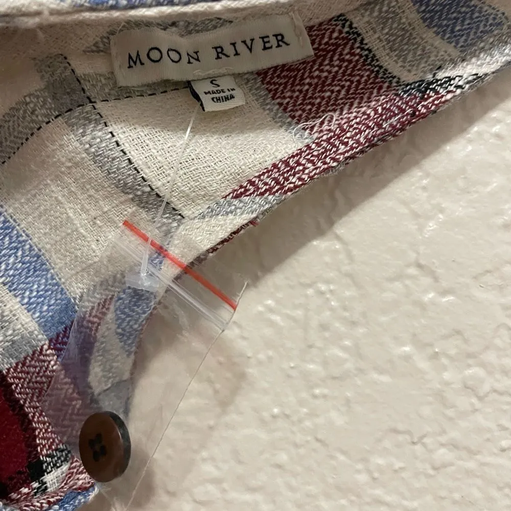 Anthropologie Moon‎ River Plaid Belted Wide Leg Cropped Jumpsuit Size Small NWOT - Image 11