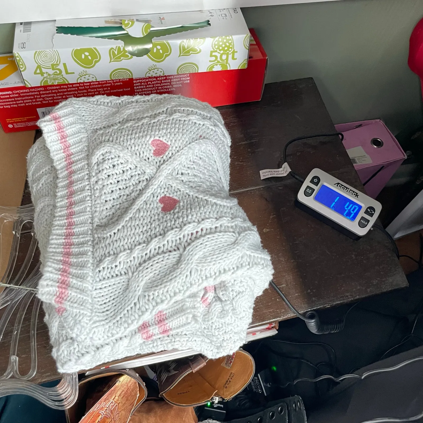 Taylor Swift Lover Cardigan White Pink Stars Cozy Sweater Valentine Size XS / SM - Image 9